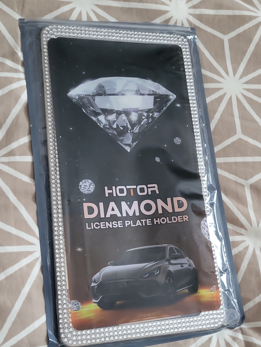 Diamond License Plate Holder with Rhinestone Trim